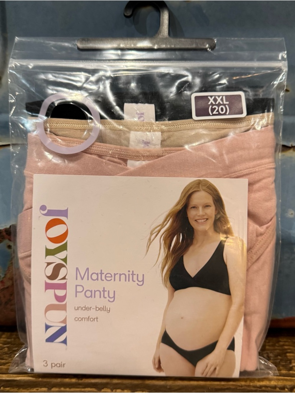 Joyspun Maternity Panty 3-Pack Under Belly - Blush, Black, Nude - Size XXL 20 - Picture 2 of 5